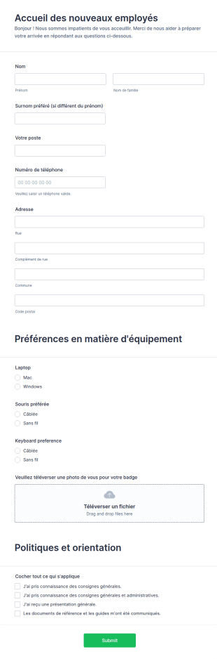 Accueil Des Nouveaux Employés