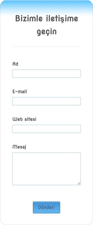 Acik Mavi Temali Baglanti Form Template