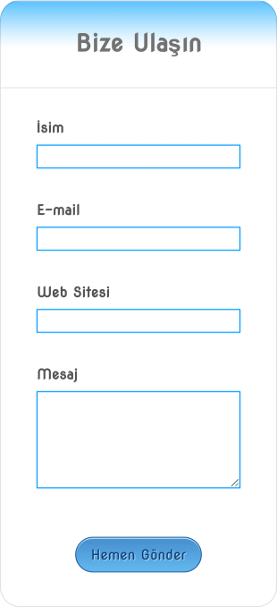 Açık Mavi Temalı İletişim Form Template