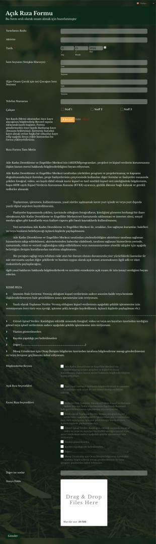 Açık Rıza Form Template