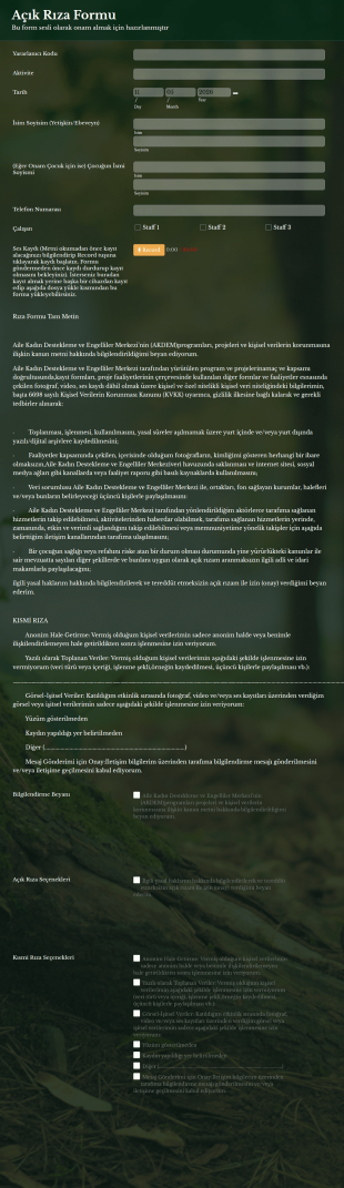 Açık Rıza Form Şablonu