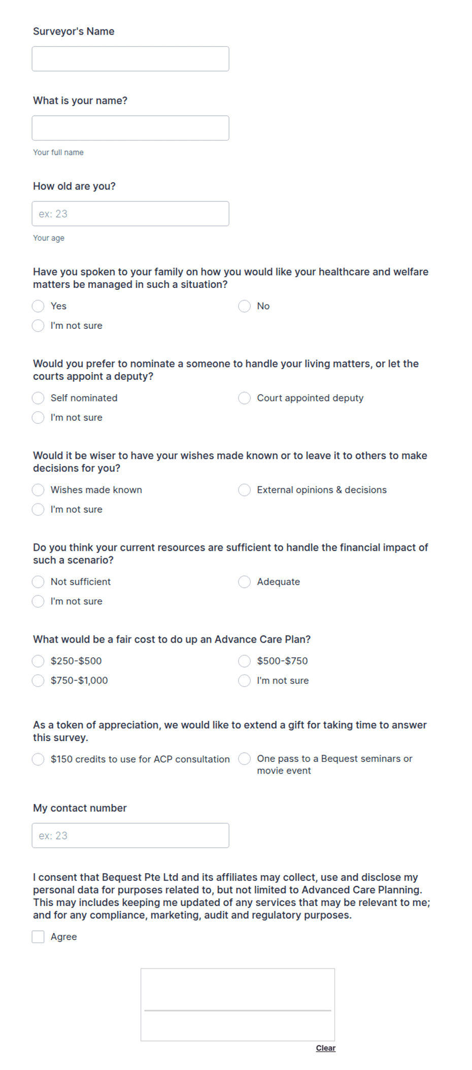 Acp Form Advanced Care Planning Survey Form Template | Jotform