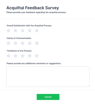 Acquittal Feedback Survey Form Template