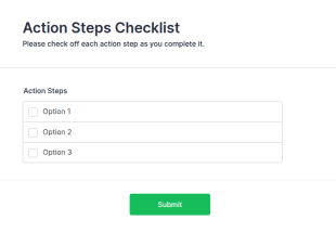 Action Steps Checklist Form Template
