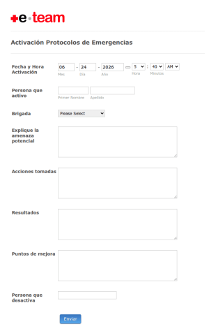 Activación Plan De Emergencia