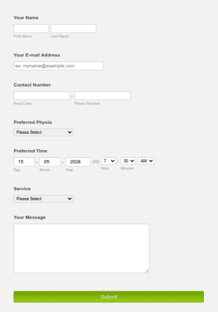 Health & Fitness Contact Form Template
