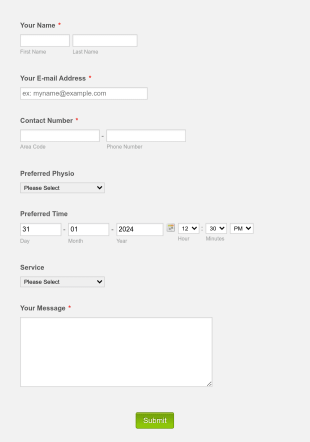 Health & Fitness Contact Form Template