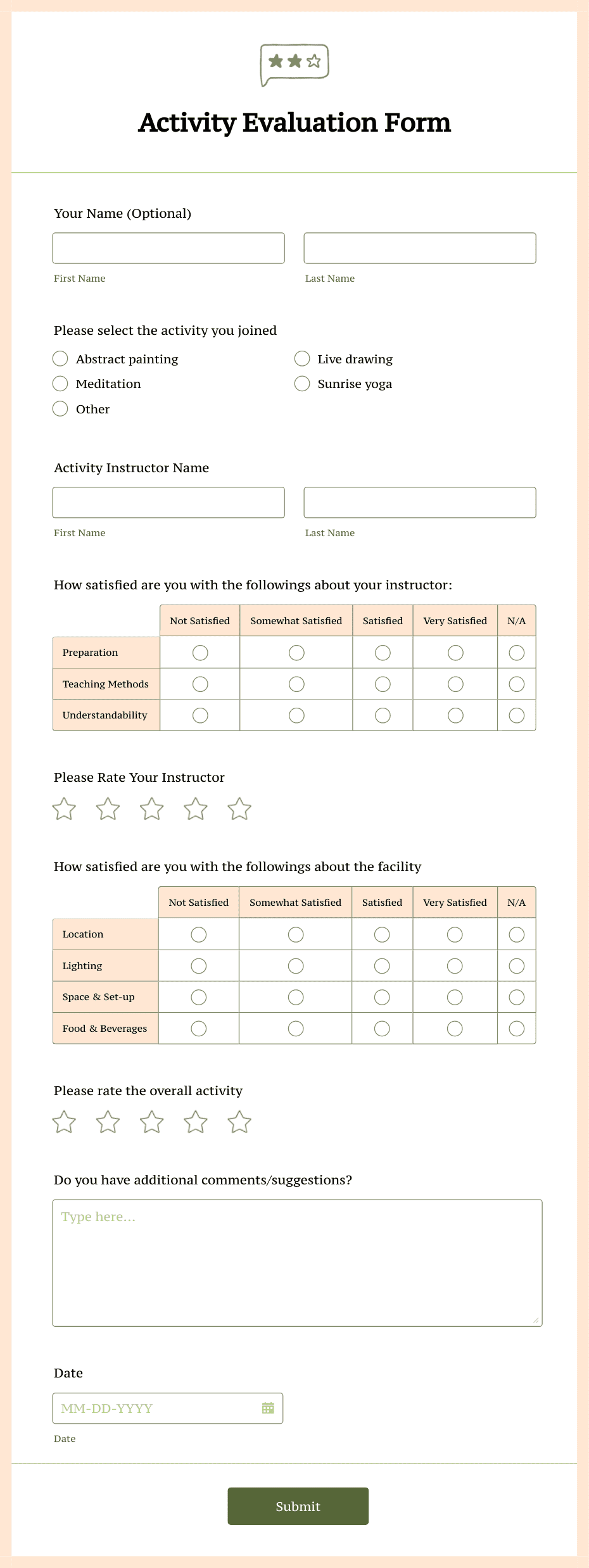 Activity Evaluation Form Template | Jotform