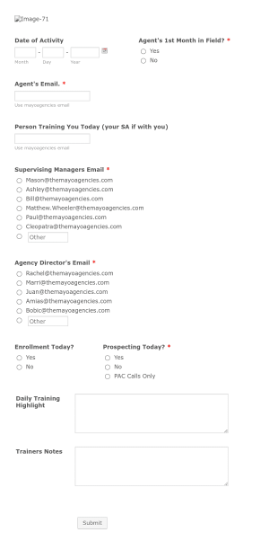 Activity Tracker Form Template