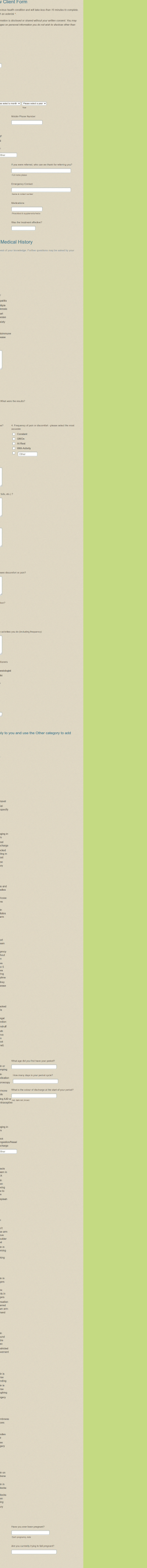 Acupuncture New Client Form Template