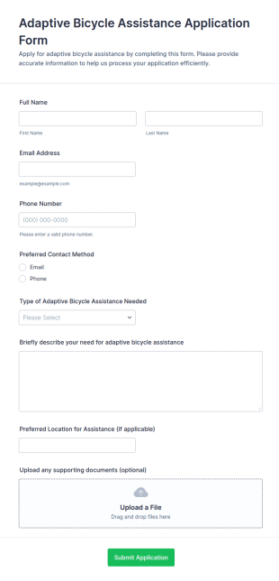 Adaptive Bicycle Assistance Application Form Template