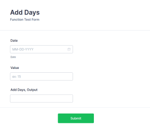 Add Days Form Template