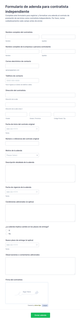 Adenda De Contratista Independiente