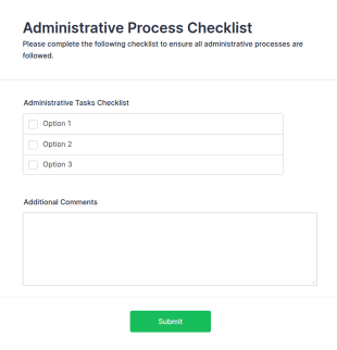 Administrative Process Checklist Form Template