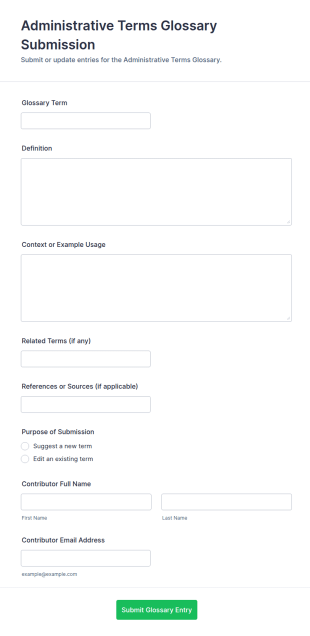 Administrative Terms Glossary Submission Form Template