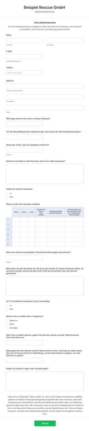 Adoptionsberwerbung