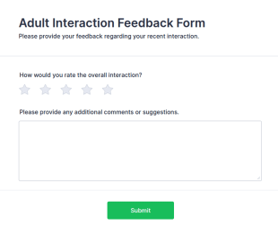Adult Interaction Feedback Form Template