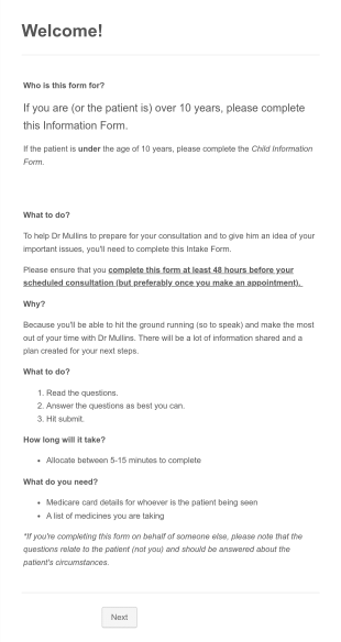 Adult New Patient Enrollment Form Template