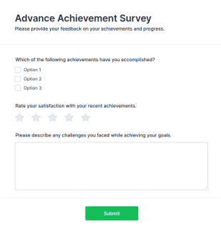 Advance Achievement Survey Form Template