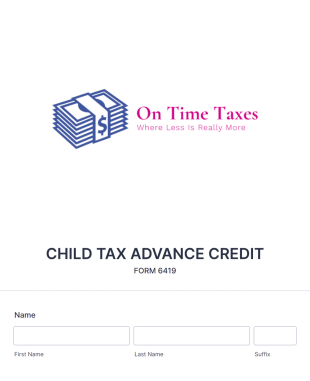 Advance Child Tax Credit Form Template