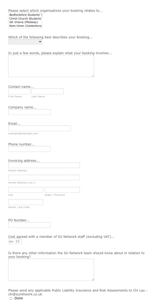 Advertising Booking Form Template