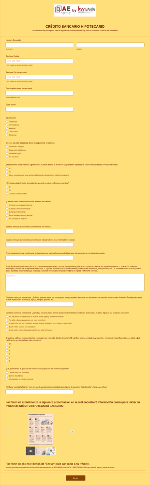 Ae Agency Crédito Bancario  Form Template
