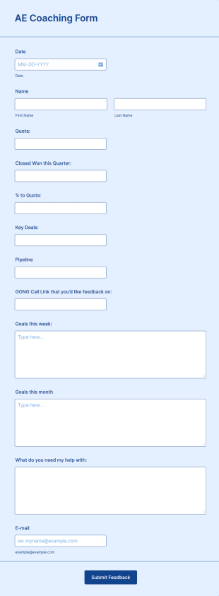 AE Coaching Form Template