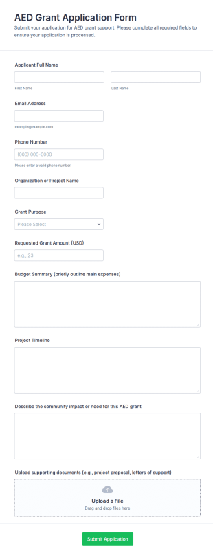 AED Grant Application Form Template