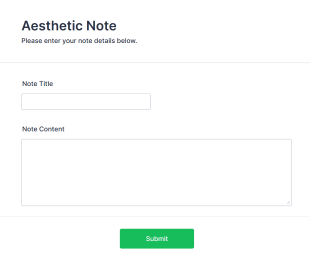 Aesthetic Note Form Template