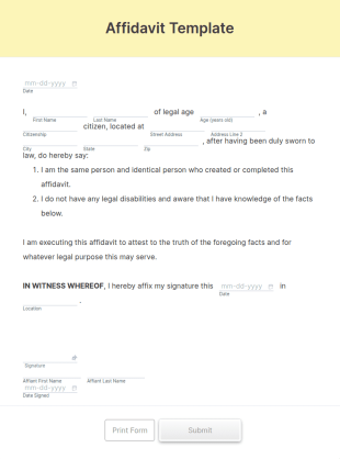 Affidavit Template