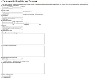 Affiliate Profilaktualisierung
