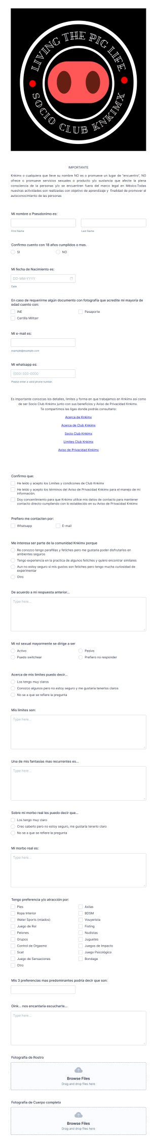 Afiliación A Club Knkimx Form Template
