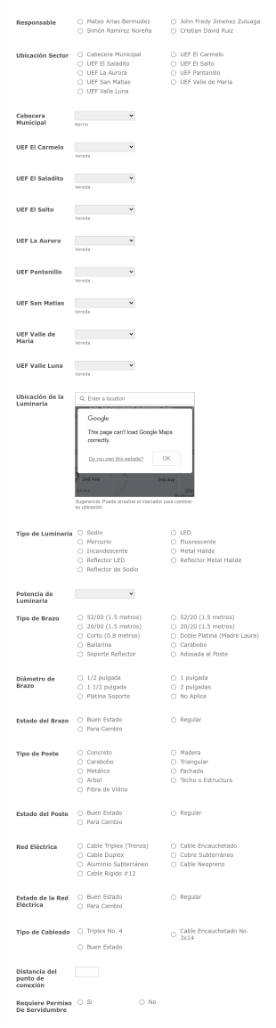 Aforo Alumbrado Público Sin Fotografía Form Template