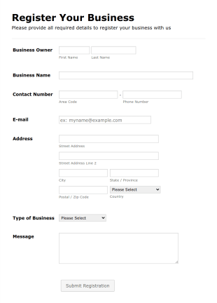 Africa Week Business Networking Registration Form Template