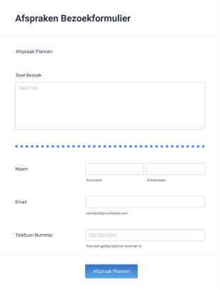 Afspraken Bezoekformulier Form Template