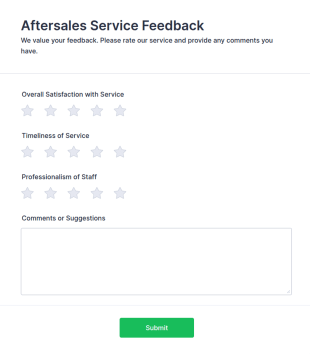 Aftersales Service Feedback Form Template