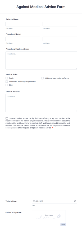 Against Medical Advice Form Template