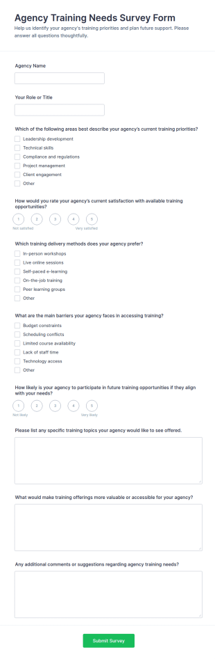 Agency Training Needs Survey Form Template