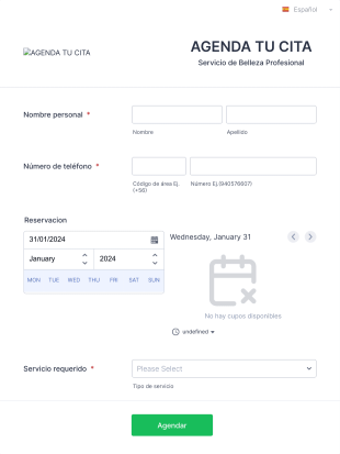 Agenda De Horas Eco Salon Form Template