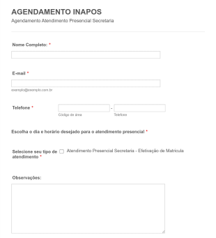 Agendamento Atendimento Presencial