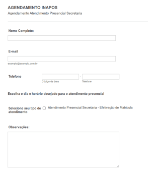 Agendamento Atendimento Presencial