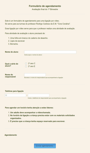 Agendamento De Avaliação