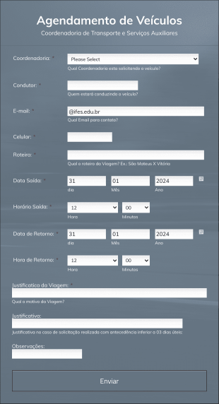 Agendamento Veículos Form Template
