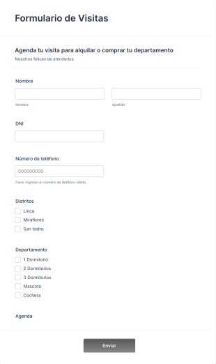 Agendar Visita Form Template