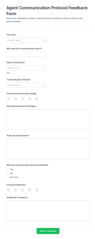 Agent Communication Protocol Feedback Form Template