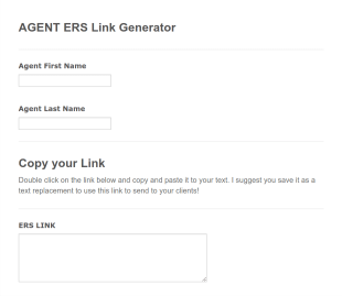 Agent ERS Link Generator Form Template