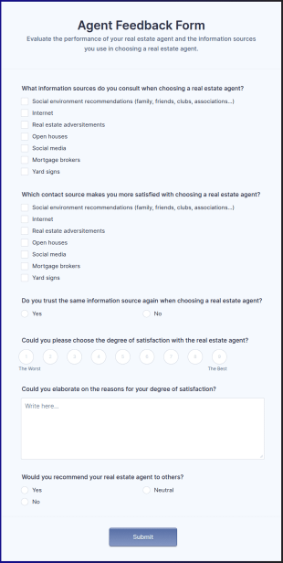 Agent Feedback Form Template
