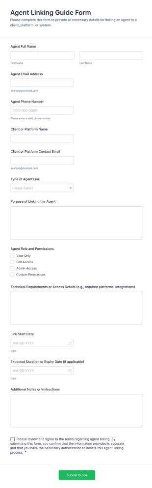 Agent Linking Guide Form Template