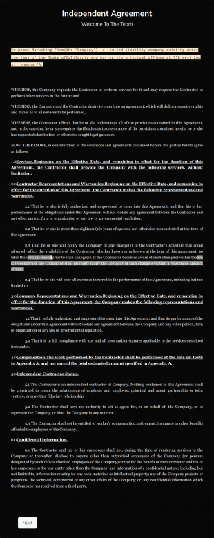 Agreement: FreelanceIndependent Contract Form Template