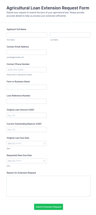 Agricultural Loan Extension Request Form Template